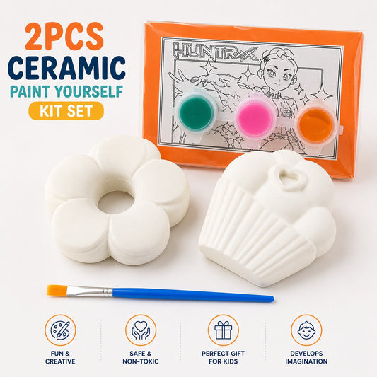 2pcs Ceramic Paint Yourself Kit Set