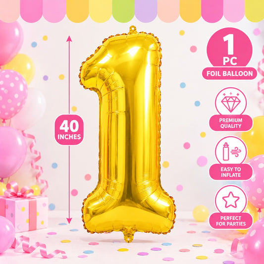 40 Inch 1 Number Foil Balloon - 1 Pc