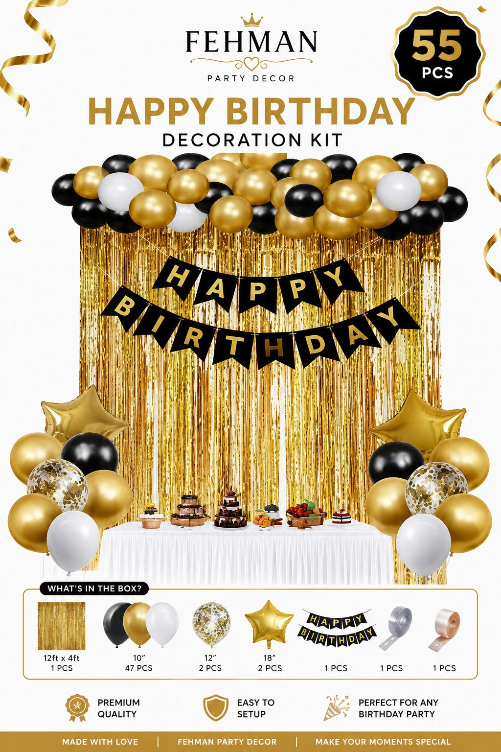 55 Pc Happy Birthday Kit