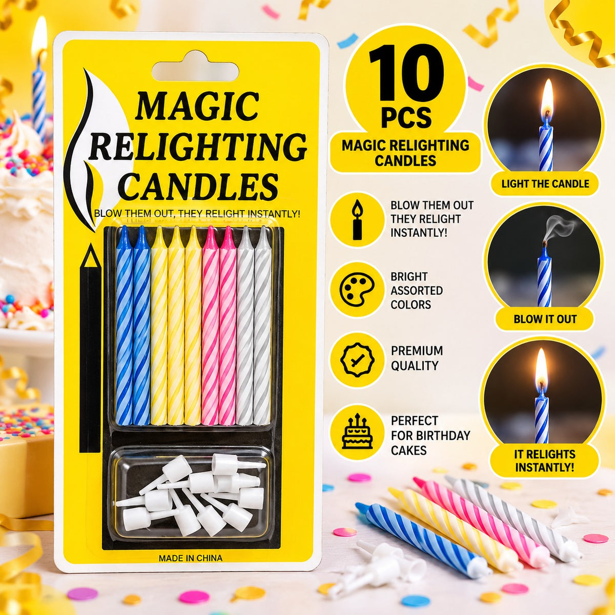 Magic Relighting Candle - Pack of 10