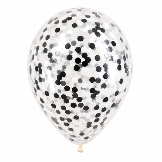 12 Inch Latex Balloon with Confetti - Pack of 25 (White)