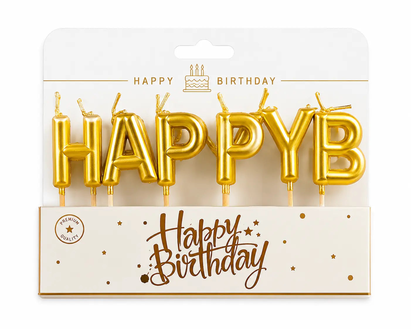 Happy Birthday Candle Gold