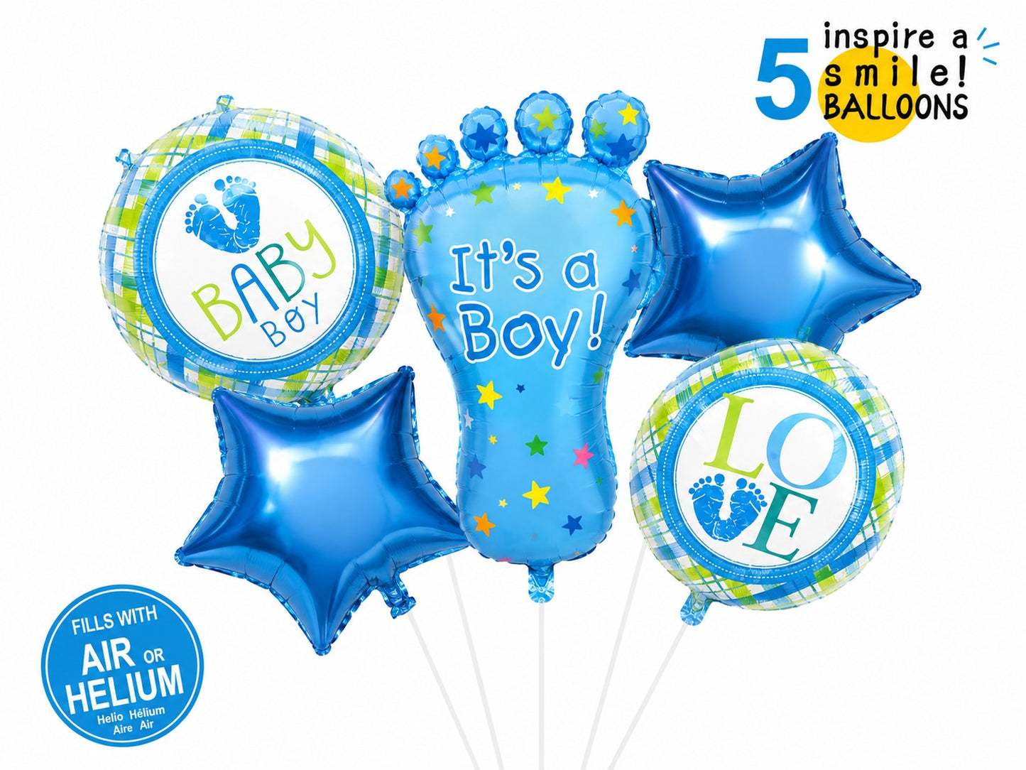 Its a Boy 5 Pcs Character Foil Balloon
