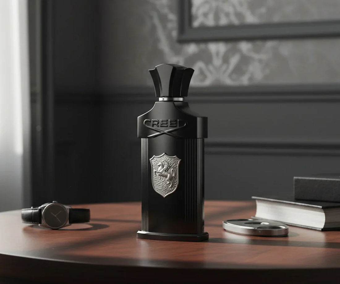 Creed Aventus bottle showing premium masculine fragrance design