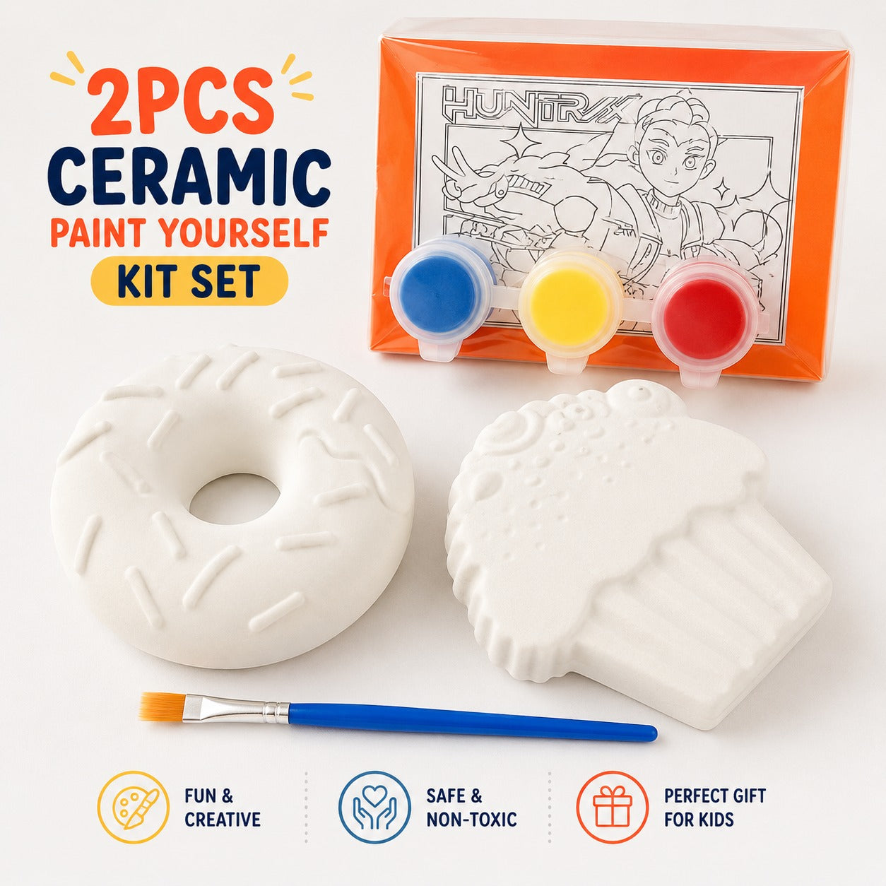 2pcs Ceramic Paint Yourself Kit Set