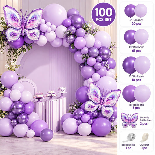 100 Pc Set Butterfly Ballon Set