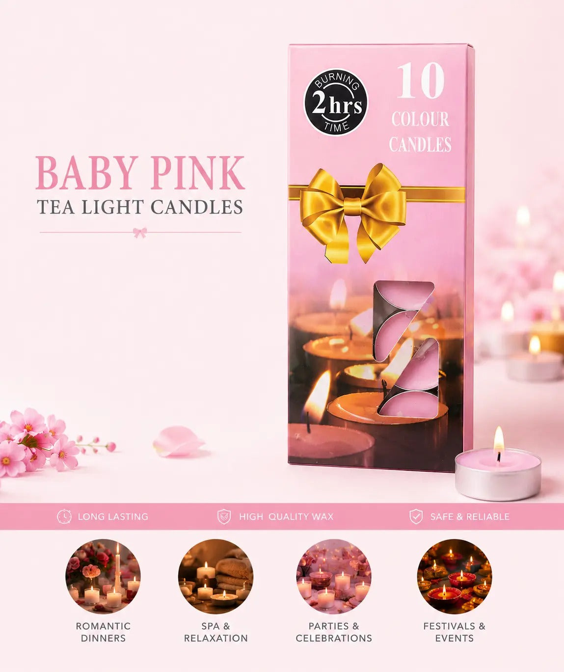 10 Pcs Scented Tea Light Candle