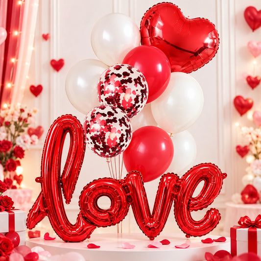 10 Pc Love Foil Balloon Set