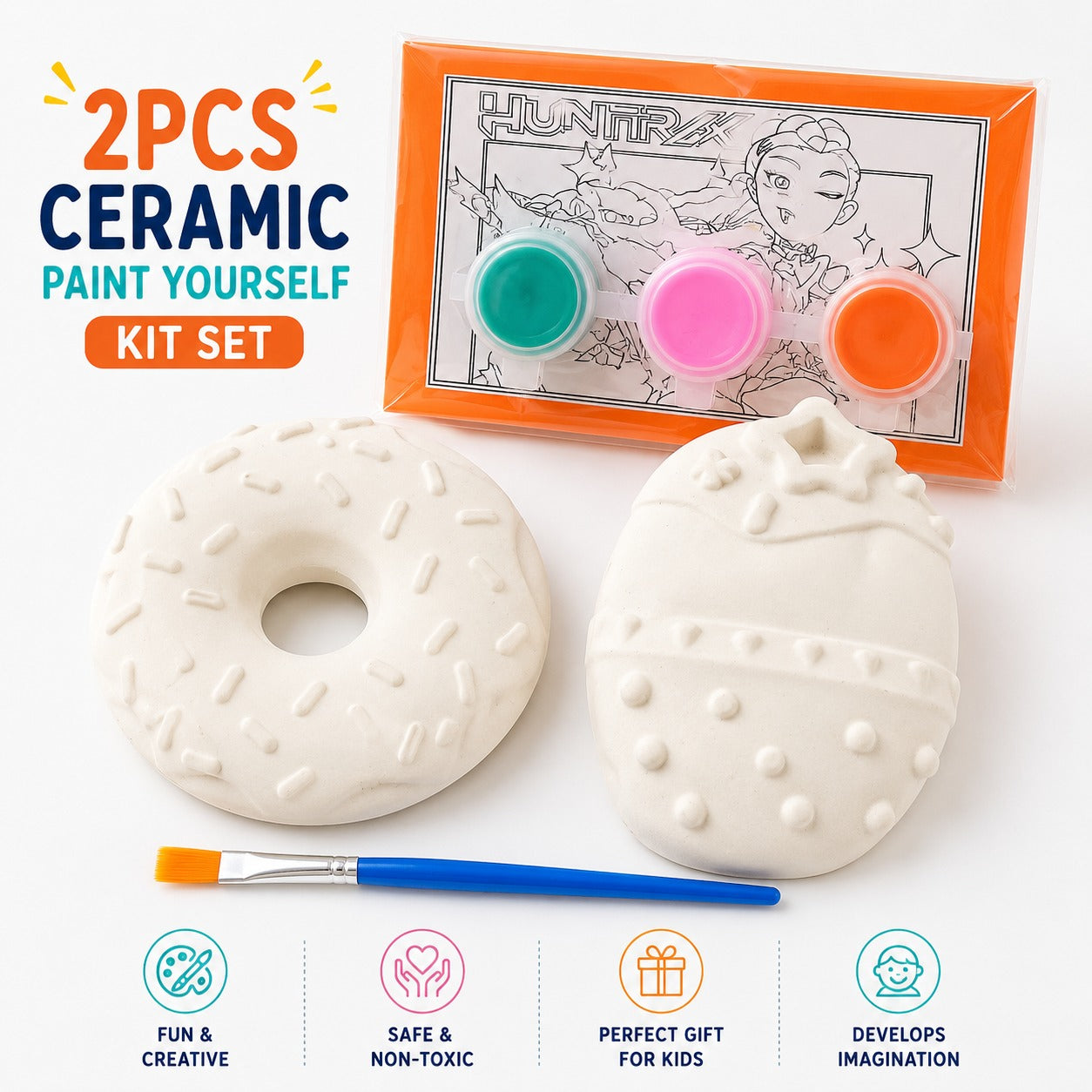 2pcs Ceramic Paint Yourself Kit Set