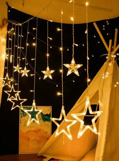 Star Led Curtain Light - 6 Big Star and 6 Small Star
