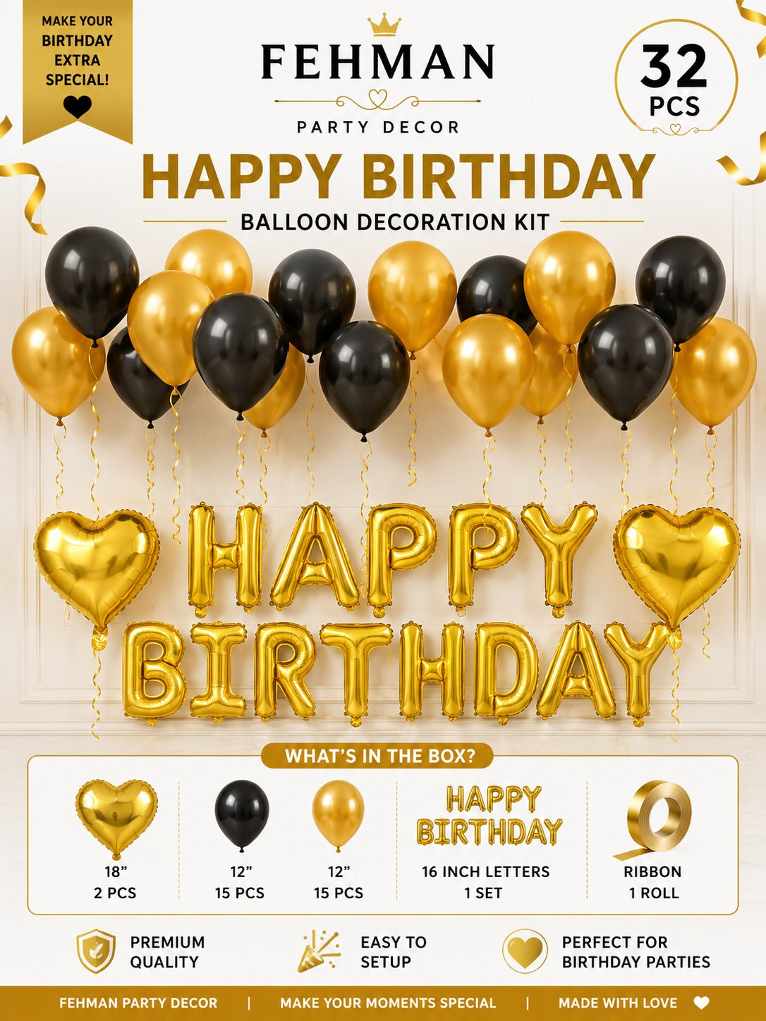32 Pc Happy Birthday Kit