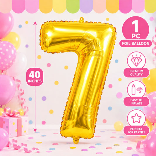 40 Inch 7 Number Foil Balloon - 1 Pc