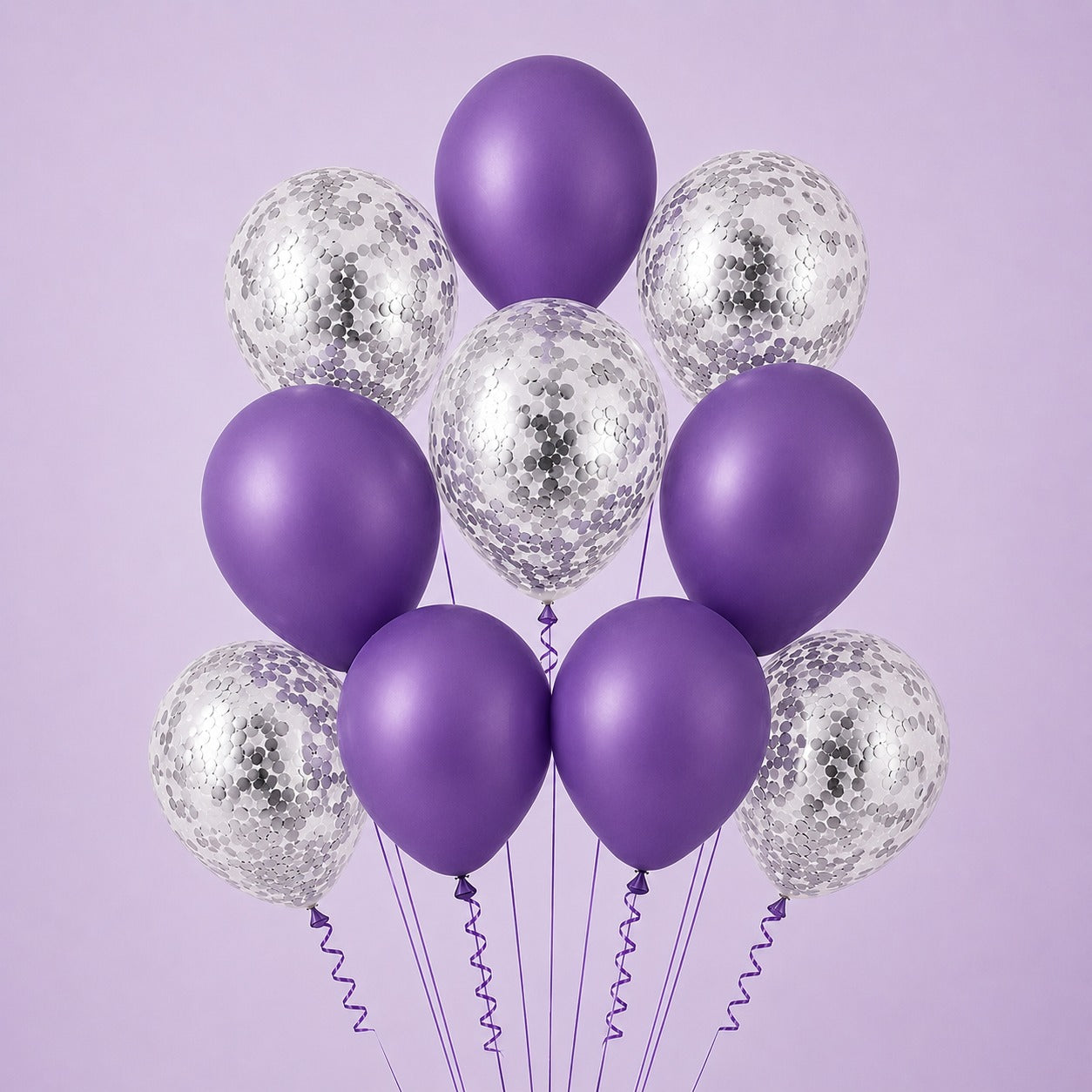 10 Pc Set Cofetti & Latex Ballon - Multi Color