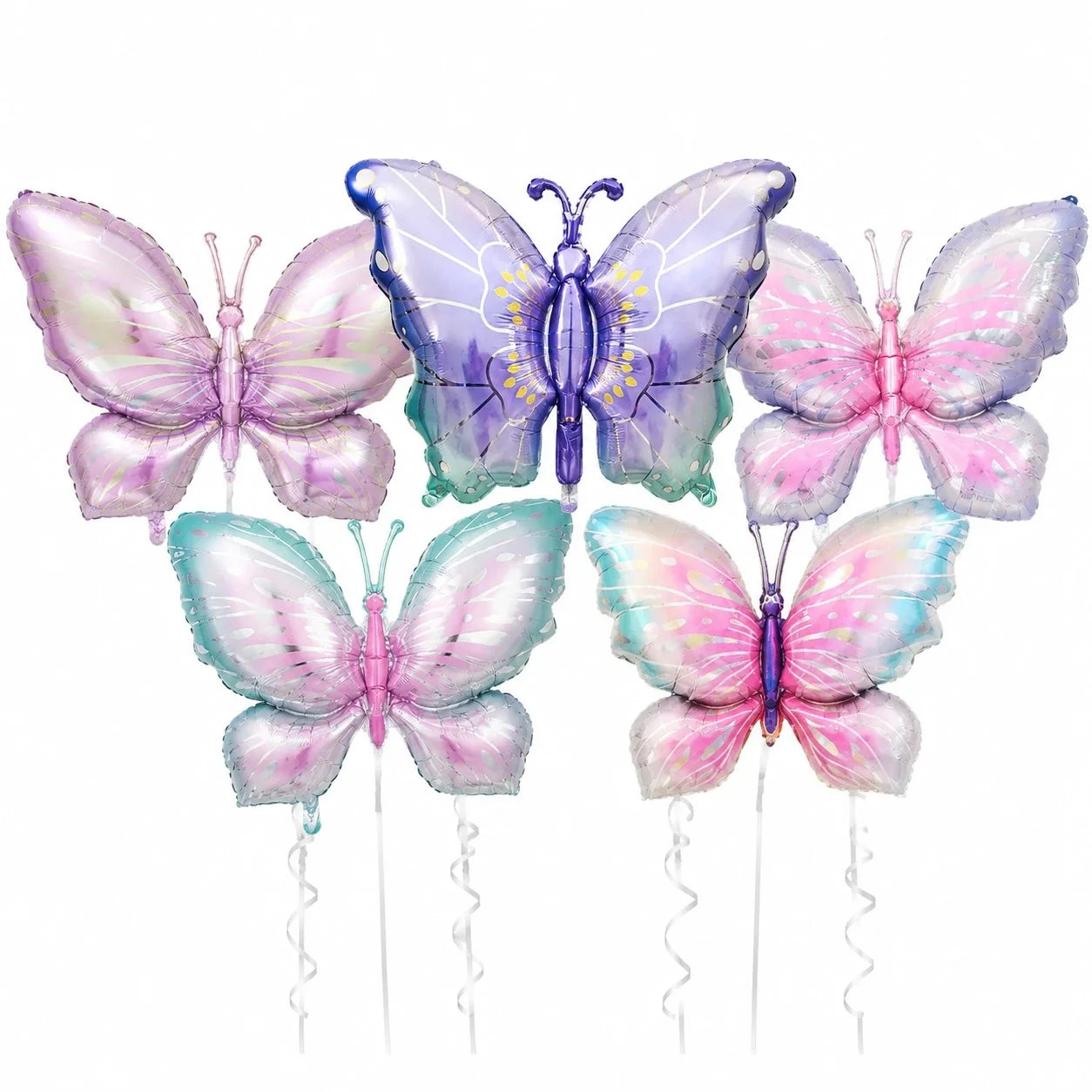 5 Pcs Set Butterfly Foil Balloons