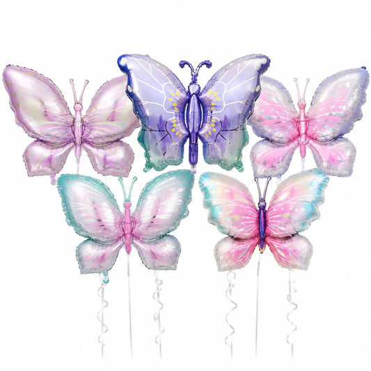 5 Pcs Set Butterfly Foil Balloons