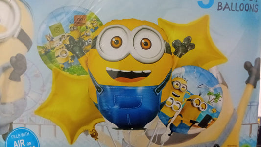 5 Pcs Set Minion Foil Balloons