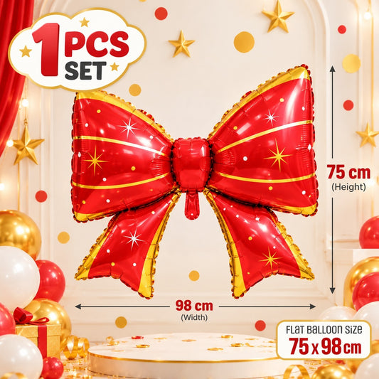 Red Bow Foil Balloon 1pc - 75x98cm