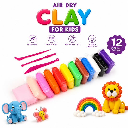 Air Dry Dough Clays - Pack of 12