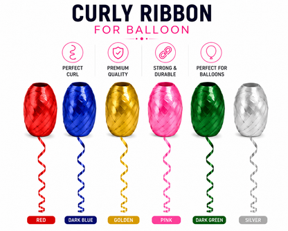 Curly Ribbon for Balloons - Pack of 6