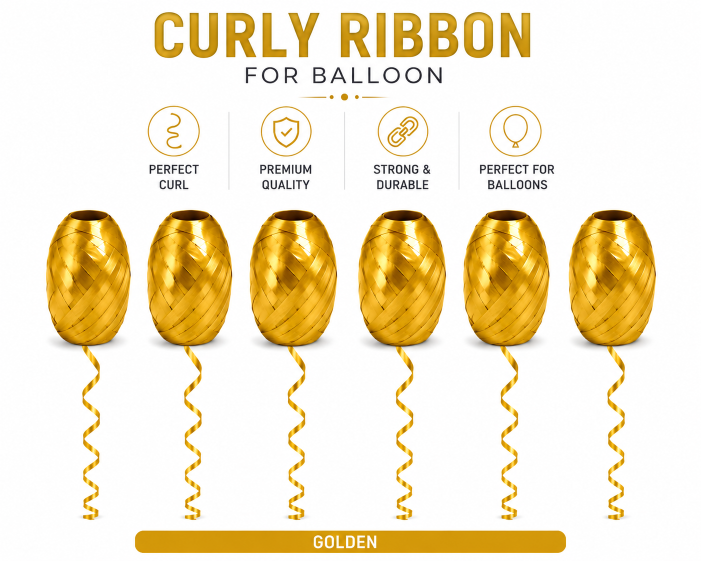 Curly Ribbon for Balloons - Pack of 6