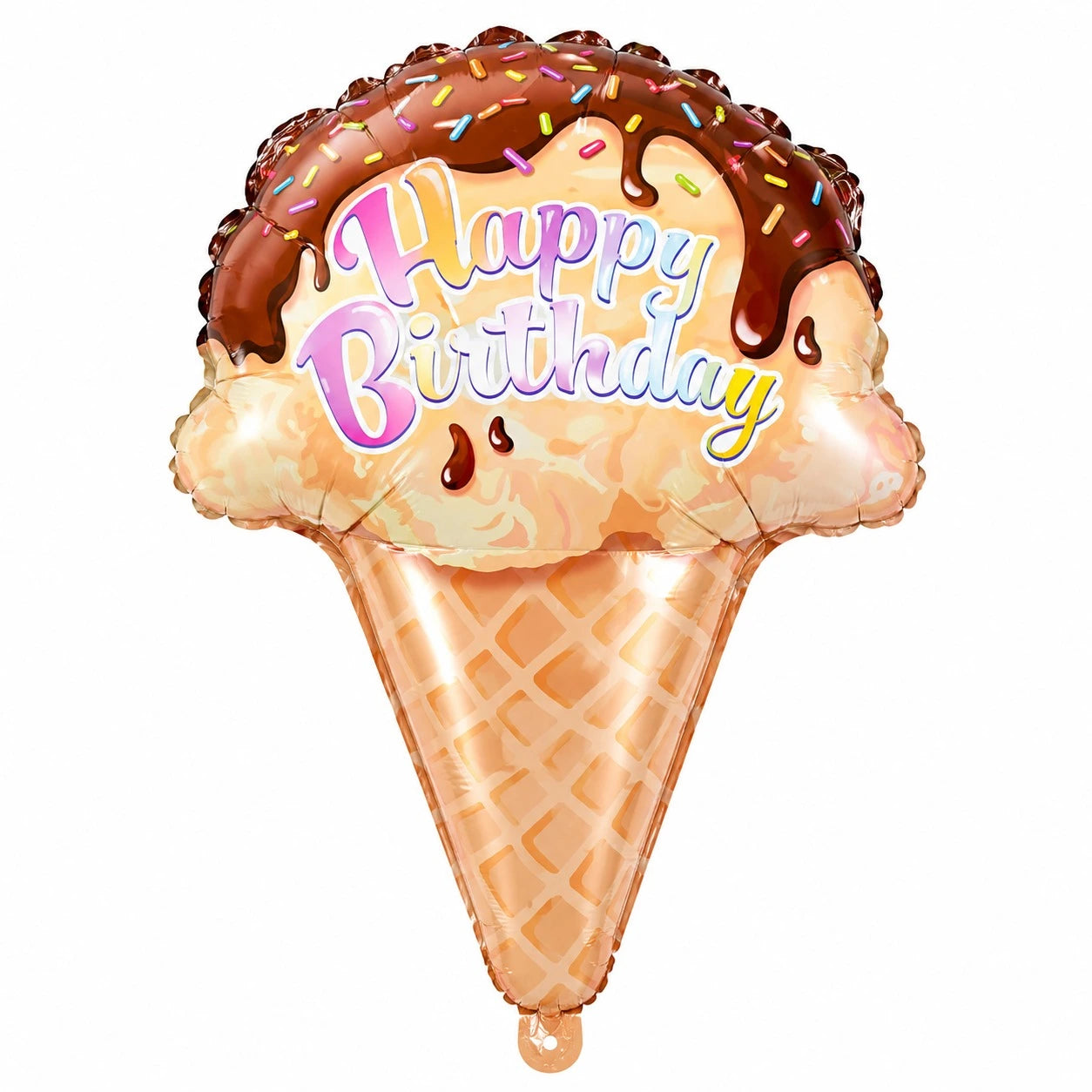 Happy Birthday Ice Cream Cone Foil Balloon
