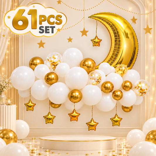 61 Pc Set Moon & Star Balloon Decoration Set