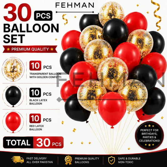 30 Pcs Confetti Balloon Set with Latex Balloon