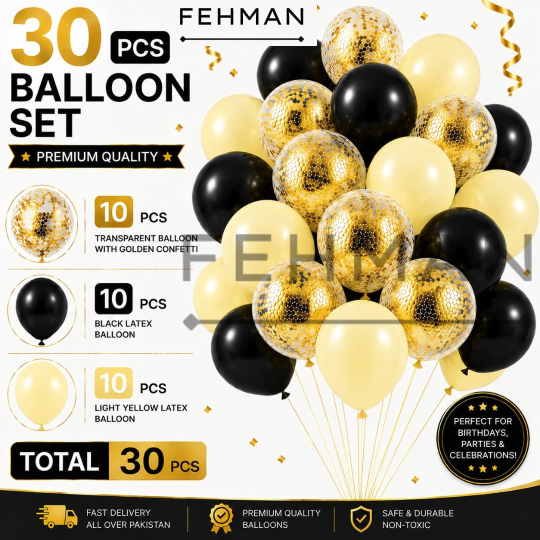 30 Pcs Confetti Balloon Set with Latex Balloon