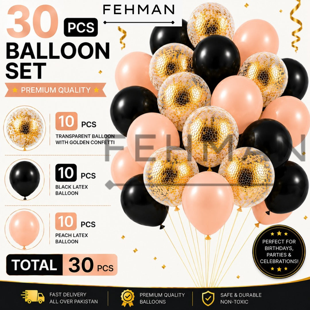 30 Pcs Confetti Balloon Set with Latex Balloon
