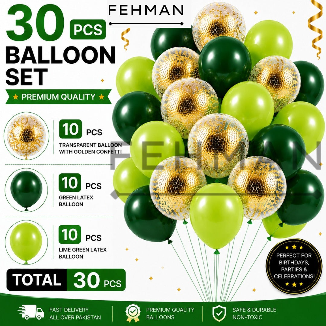 30 Pcs Confetti Balloon Set with Latex Balloon