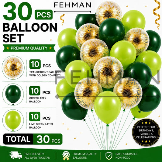 30 Pcs Confetti Balloon Set with Latex Balloon