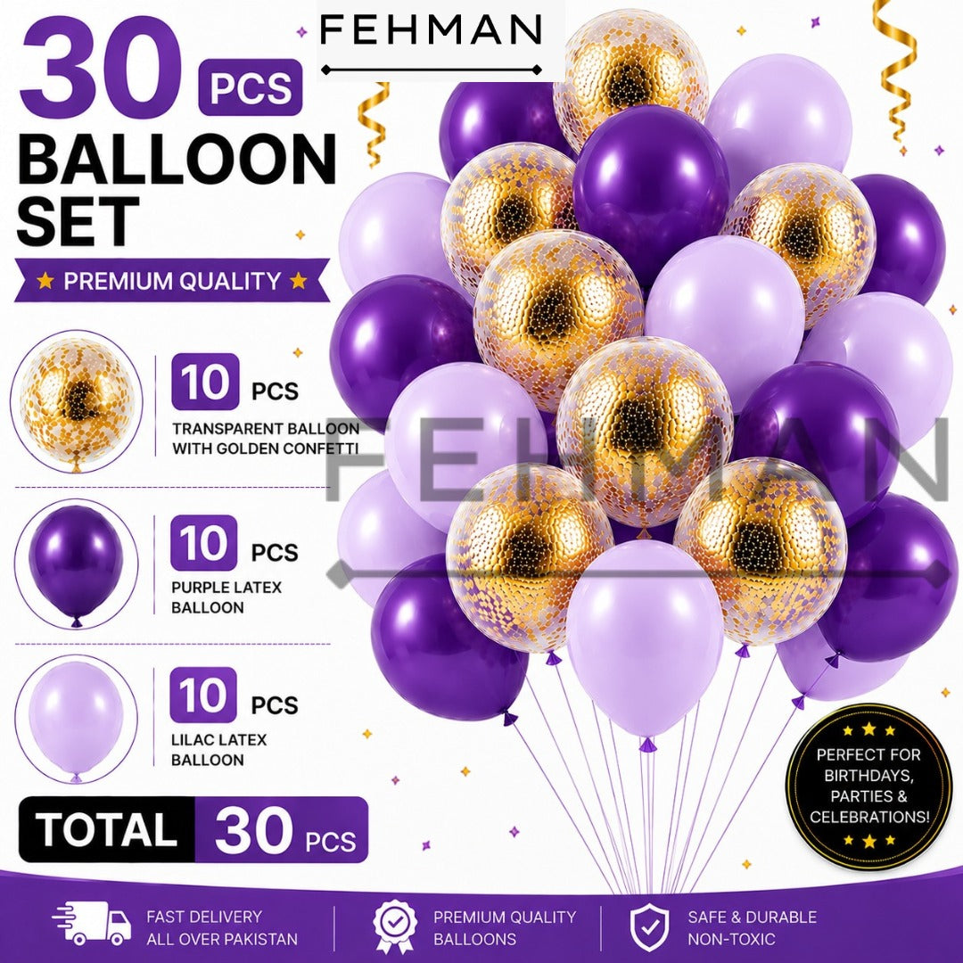 30 Pcs Confetti Balloon Set with Latex Balloon