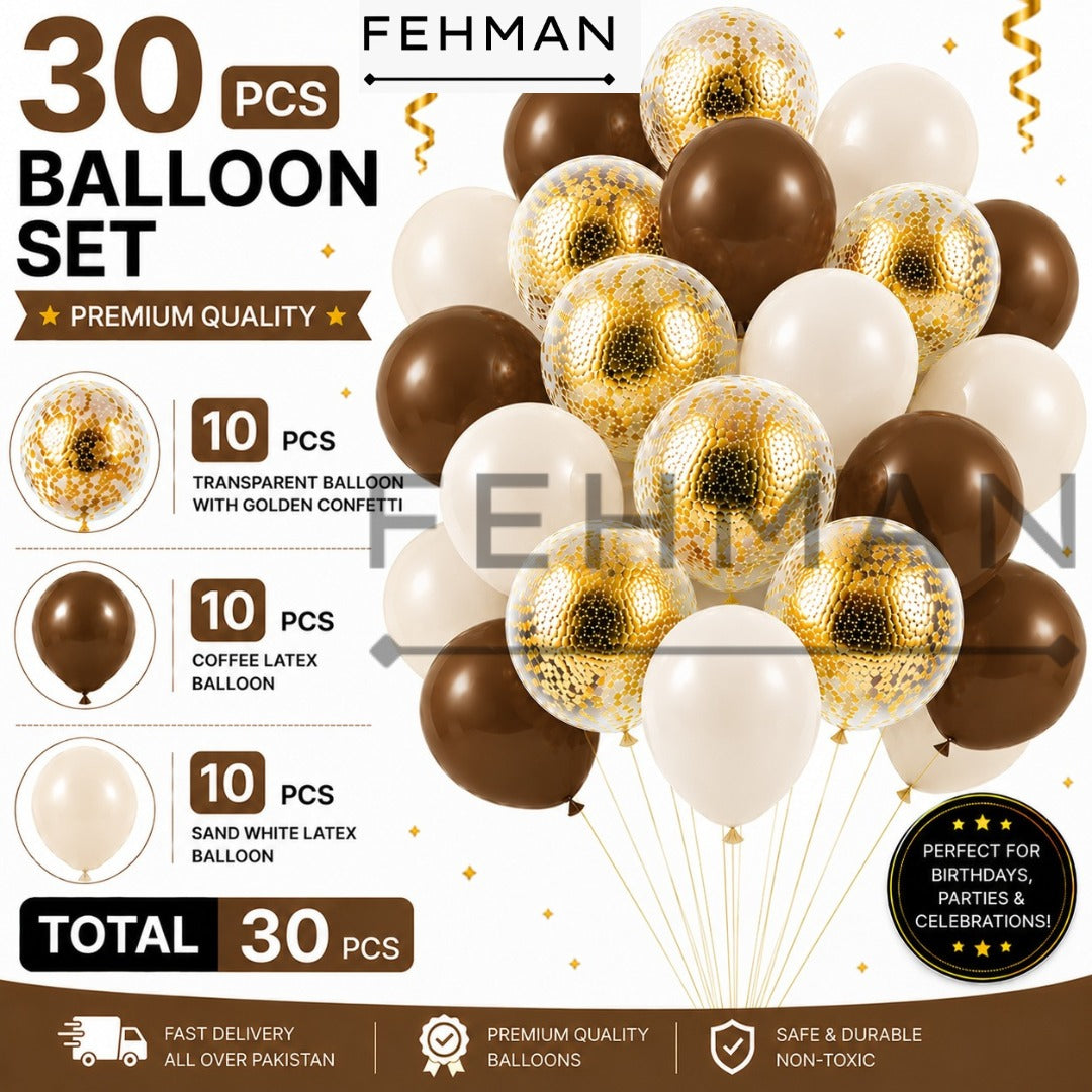 30 Pcs Confetti Balloon Set with Latex Balloon