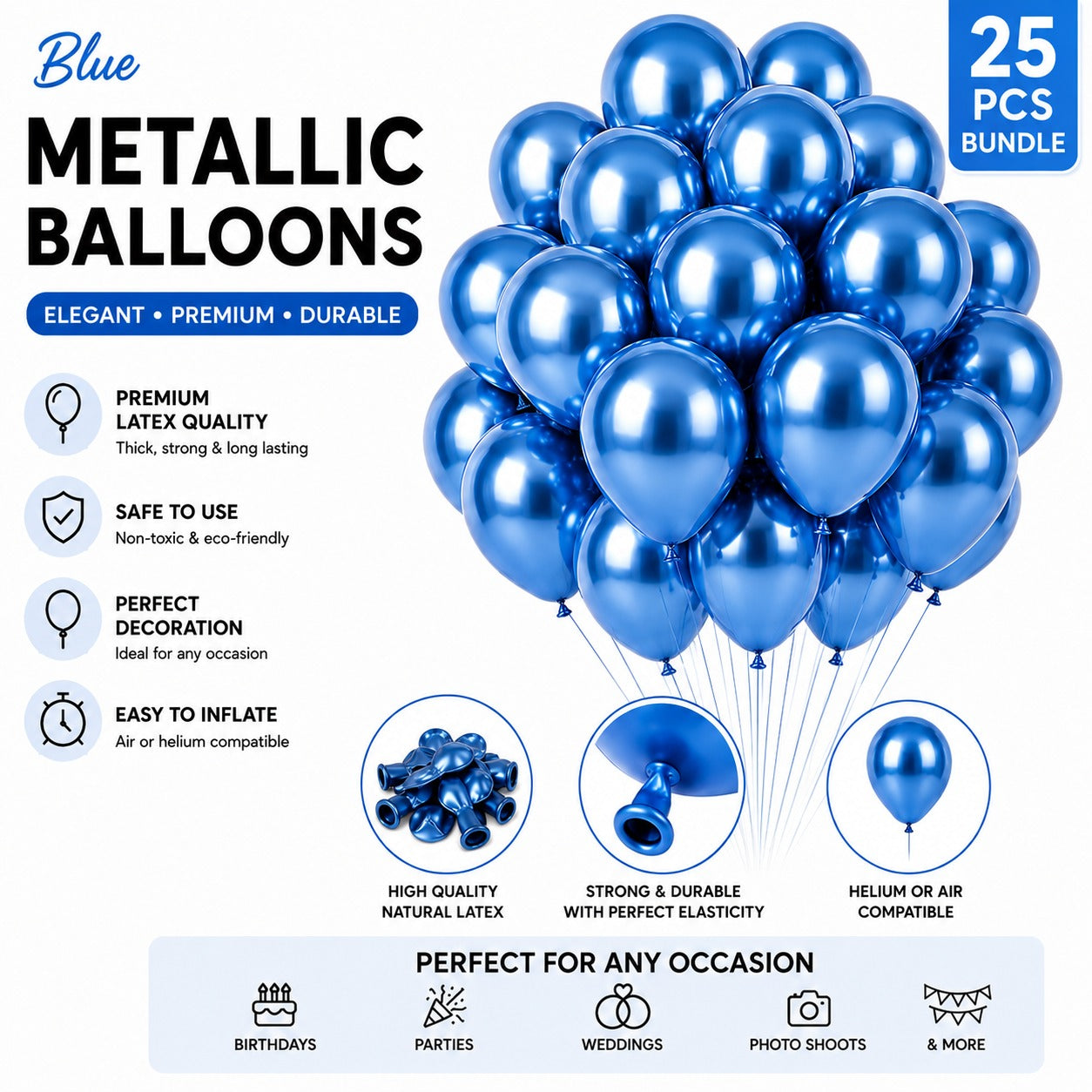 Metallic Chrome Balloon - Pack of 10