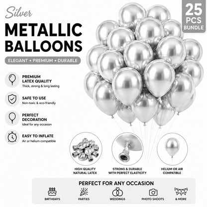 Metallic Chrome Balloon - Pack of 10