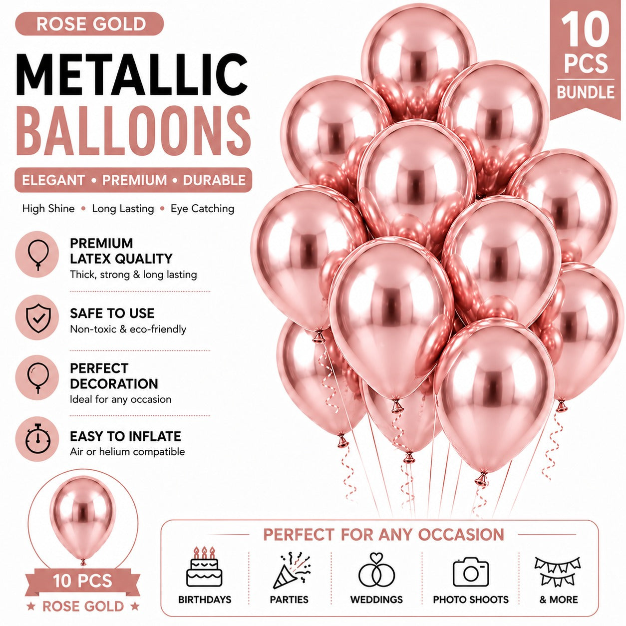 Metallic Chrome Balloon - Pack of 10