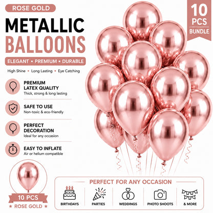 Metallic Chrome Balloon - Pack of 10