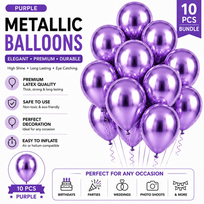 Metallic Chrome Balloon - Pack of 10