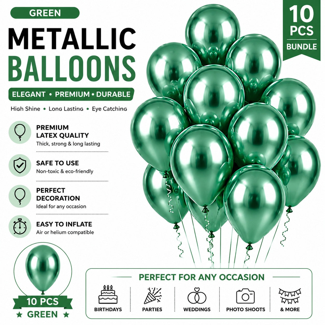 Metallic Chrome Balloon - Pack of 10