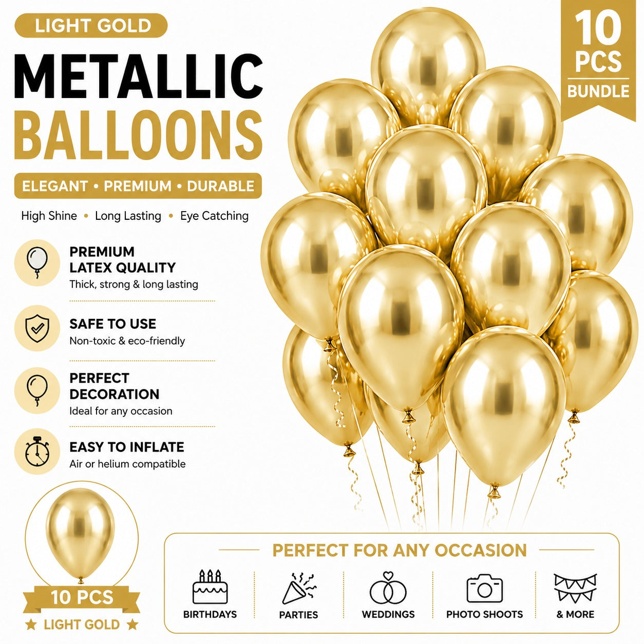 Metallic Chrome Balloon - Pack of 10