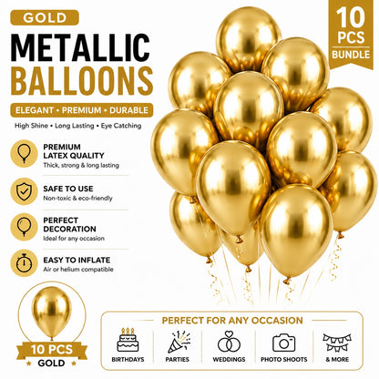 Metallic Chrome Balloon - Pack of 10