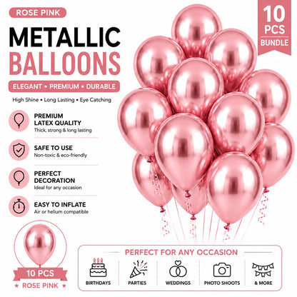 Metallic Chrome Balloon - Pack of 10