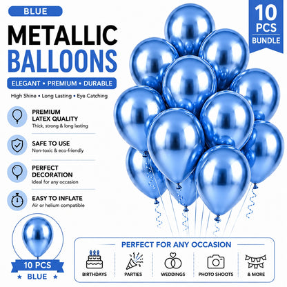 Metallic Chrome Balloon - Pack of 10