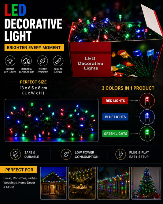 Multi Color LED Decorative Light - 13 x 6.5 x 8 cm