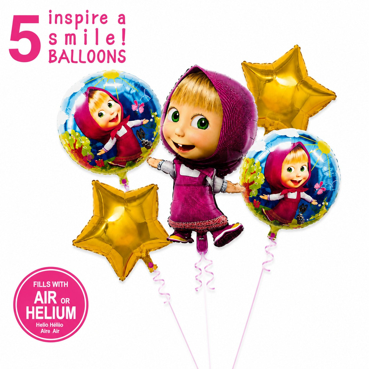 Masha 5 Pcs Character Foil Balloon