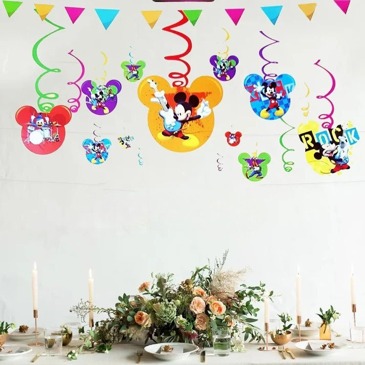 Birthday Theme Hanging Swirl - 12 Pcs