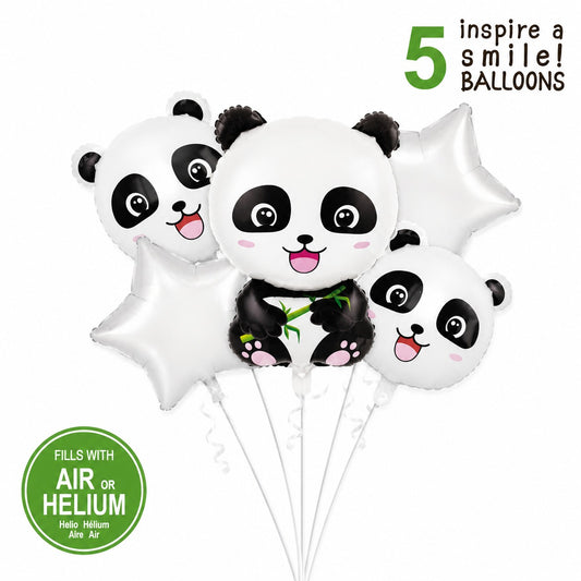 Panda 5 Pcs Character Foil Balloon
