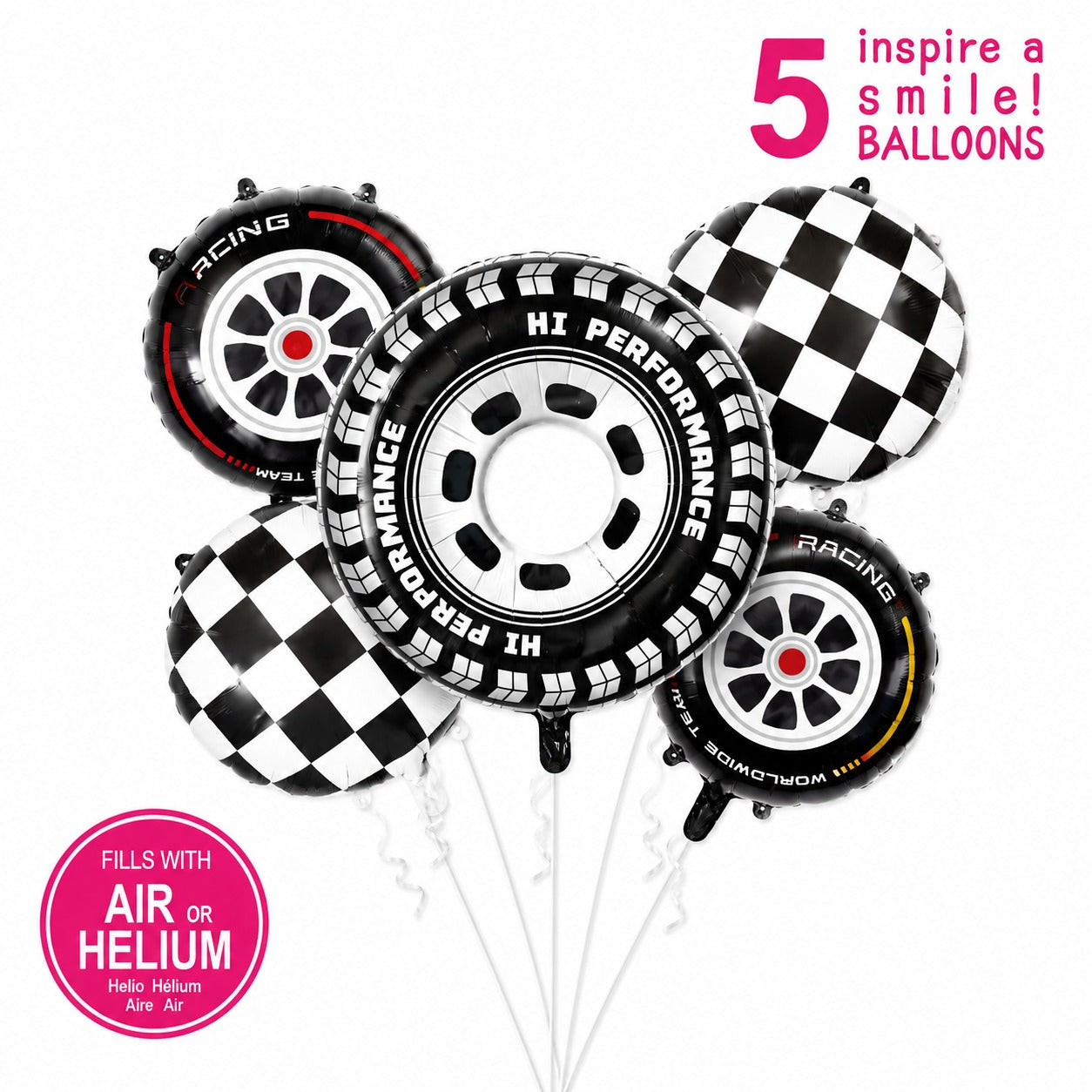 Tyres 5 Pcs Character Foil Balloon
