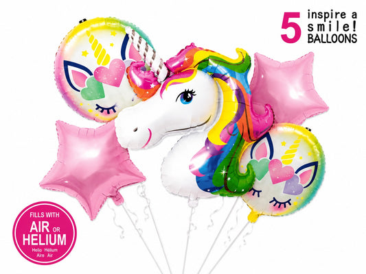 Unicorn 5 Pcs Character Foil Balloon